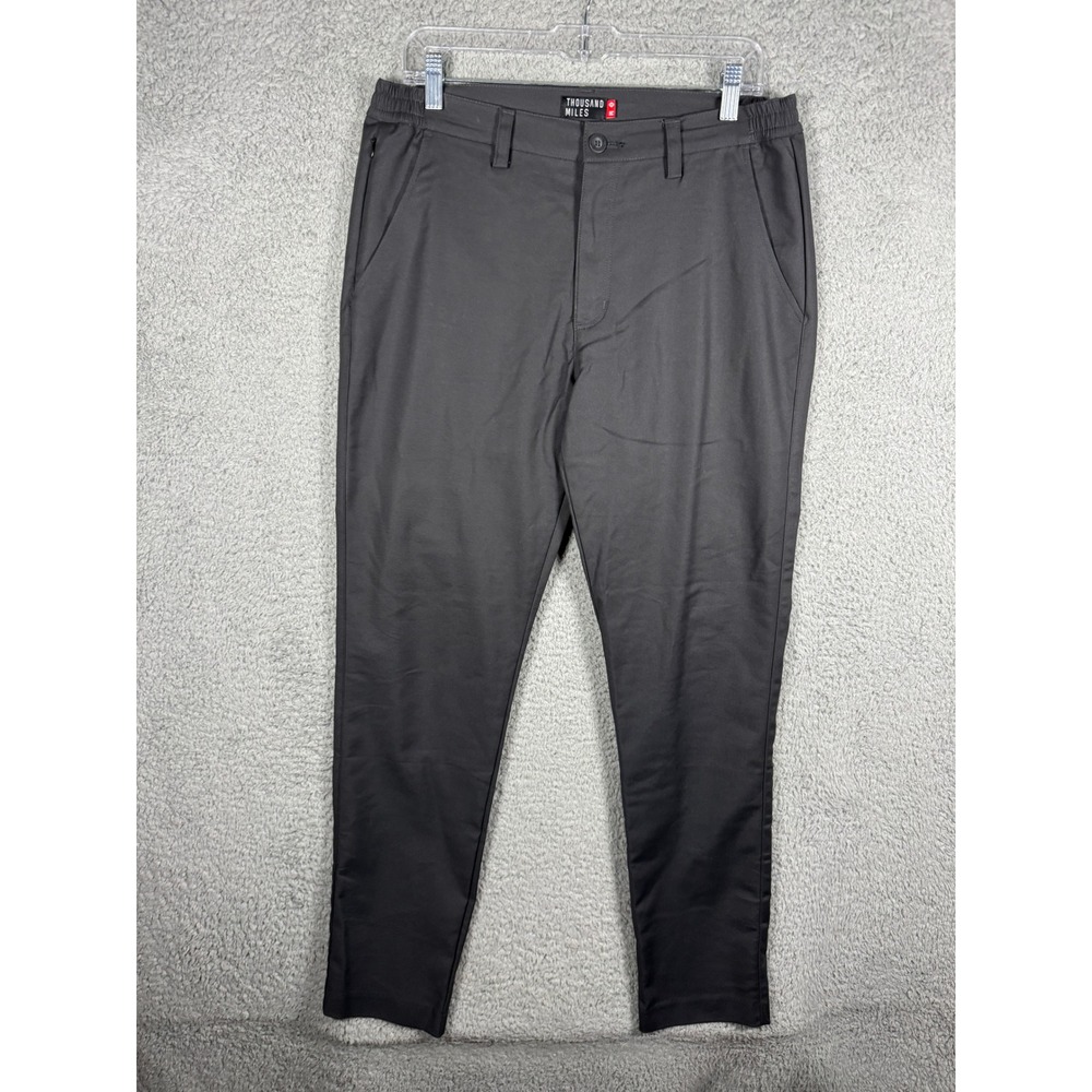Thousand Miles Mens Golf All Day Chino Performance Pants Gray Stretch Size M